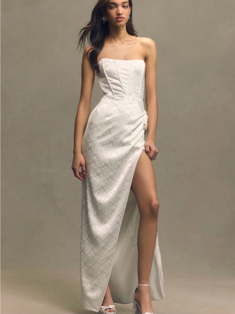Function & Fringe Edit | BHLDN Jacquard Corset Maxi Dress Bridal - Picture 3 of 7